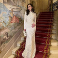 Lace-embroidered Formal Gown Maxi Dress