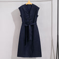 Fashionable Casual Linen Dress Summer Womens