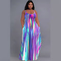 Women's Fashionable Plus-Size Printed Slip Dress