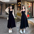 Womens Retro Defined Waist Plus-Size Strap Sleeveless Dress