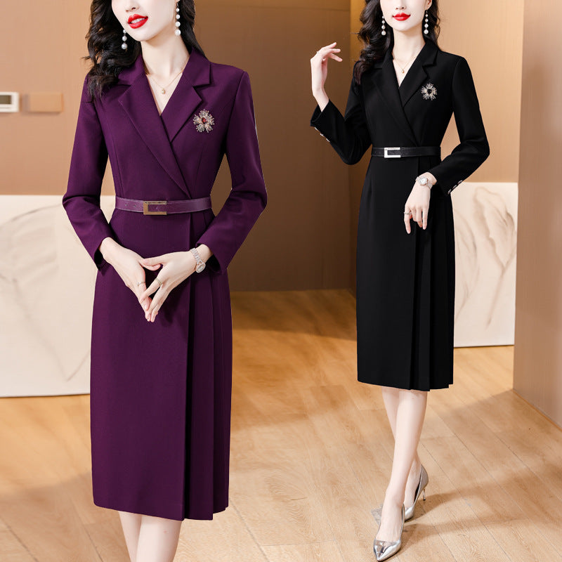 Fashionable Commuter Professional Elegant Pleated Skirt