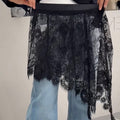 Fashionable All-Match Irregular Lace Skirt With Fly-front For Women