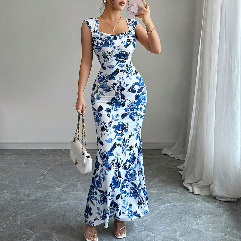 Sweet High Waist Printed Tie Dress