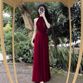 Womens Casual Sleeveless Halterneck Dress