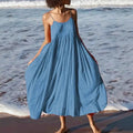 Womens Sleeveless Loose Casual Slip Dress Long Dress