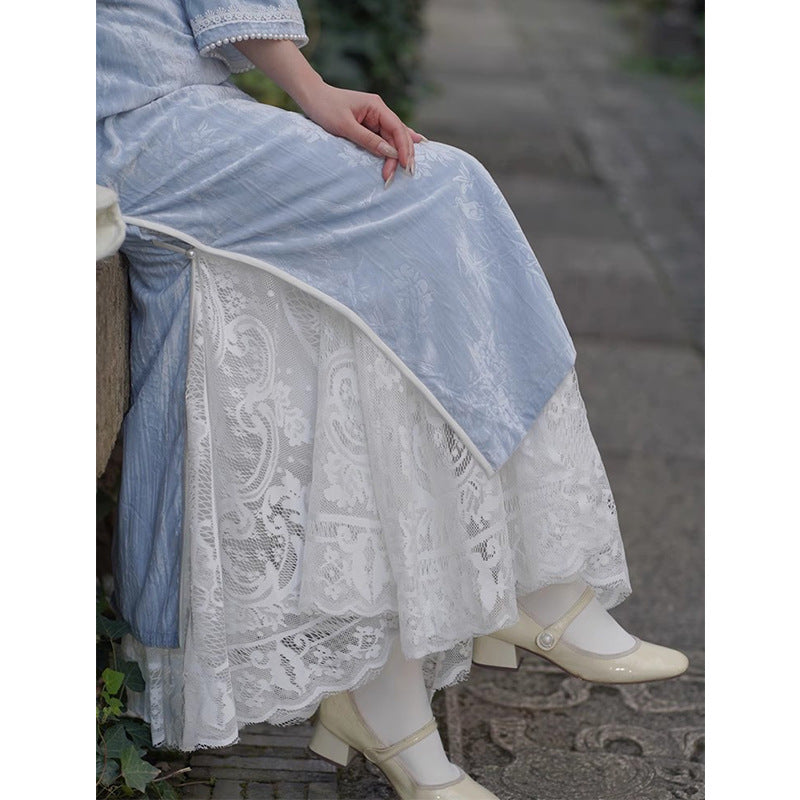 Cheongsam Inner Layer With A Pleated Midi Skirt For Women To Prevent Wardrobe Malfunctions