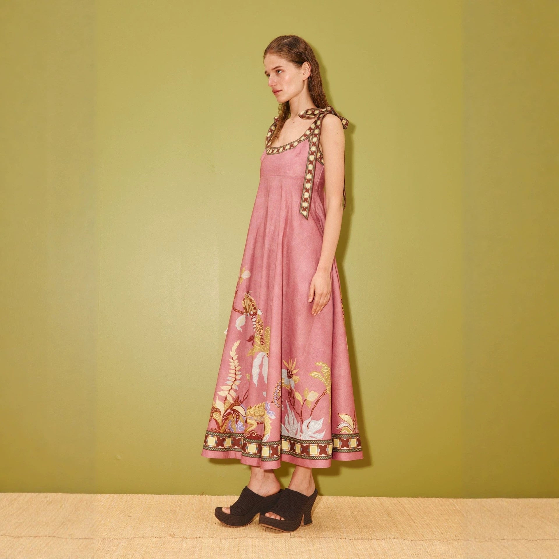 Fashionable Linen Slip Dress Loose-fit Vintage Style