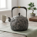 Pure 999 Fine Silver Majestic Hand-Crafted Silver Dragon Teapot with Exquisite Relief Artistry - Handicraft