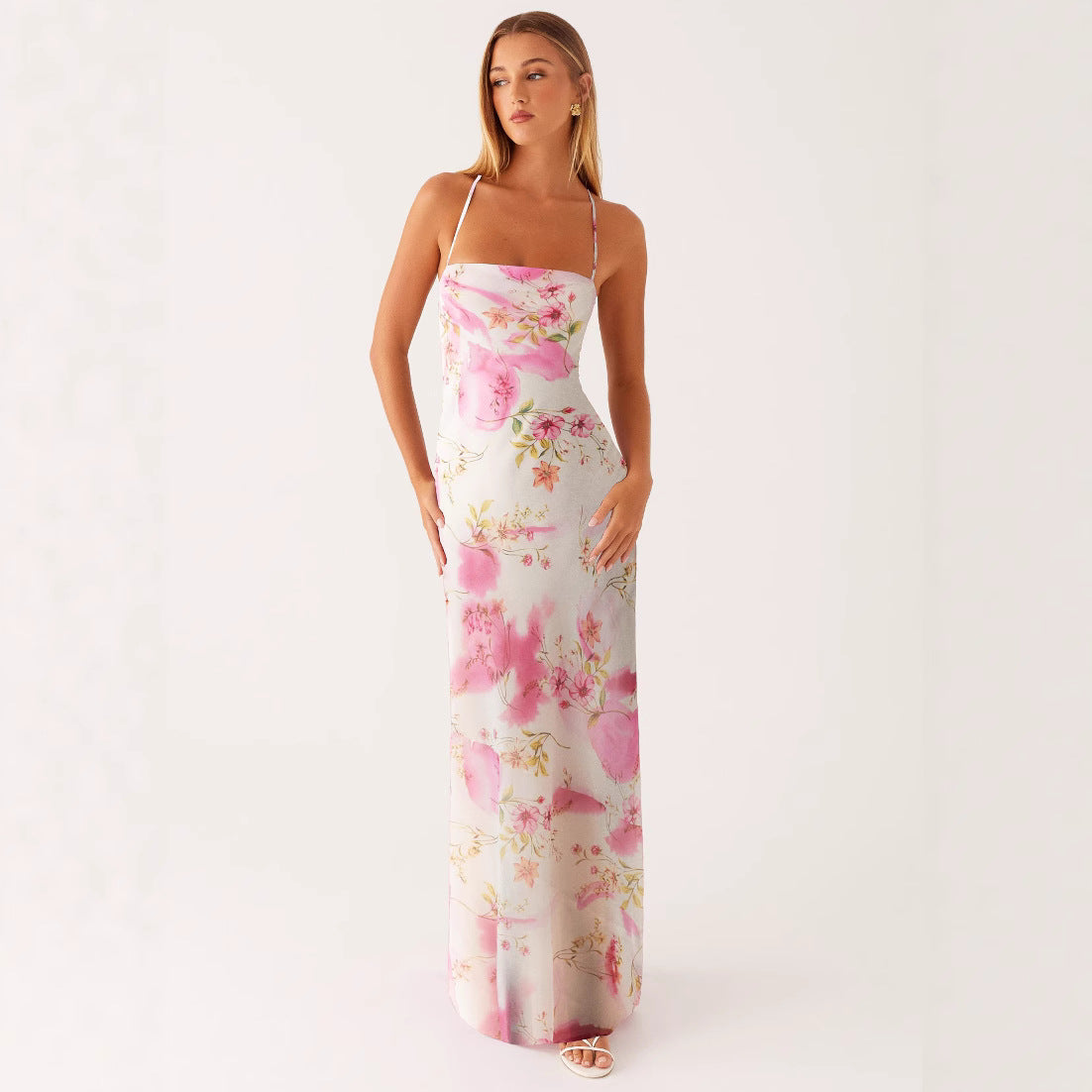 Womens Printed Sleeveless Strap Bodycon Dress
