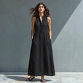 Resort-style Stand-collar Maxi Dress