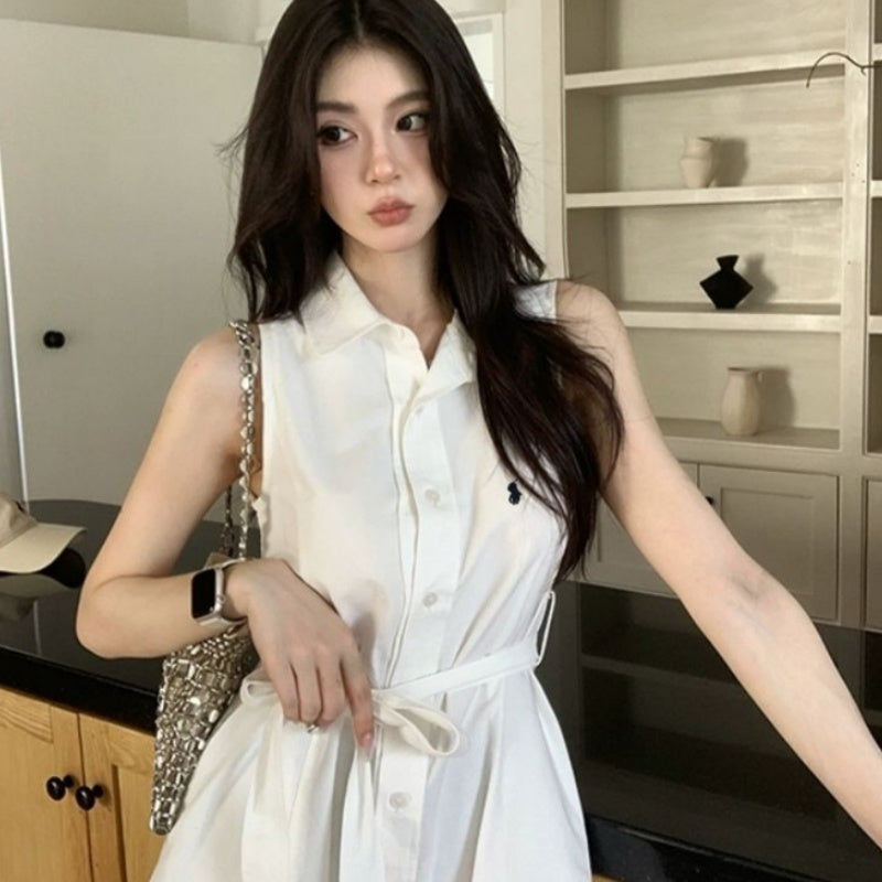 Temperament Shirt Sleeveless Dress For Women