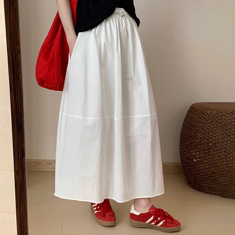 Korean-style Versatile Solid-color Elegant Skirt For Women
