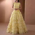 Women's Multi-Layer Ruffle Long Casual Dress
