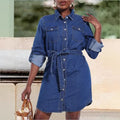 Amazon Spring Women's Denim Dress Loose-Fitting