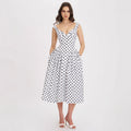 Polka-Dot Strap Elegant Party Evening Dress