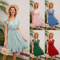 Vacation-style Relaxed-fit Slimming Short-sleeve Dress