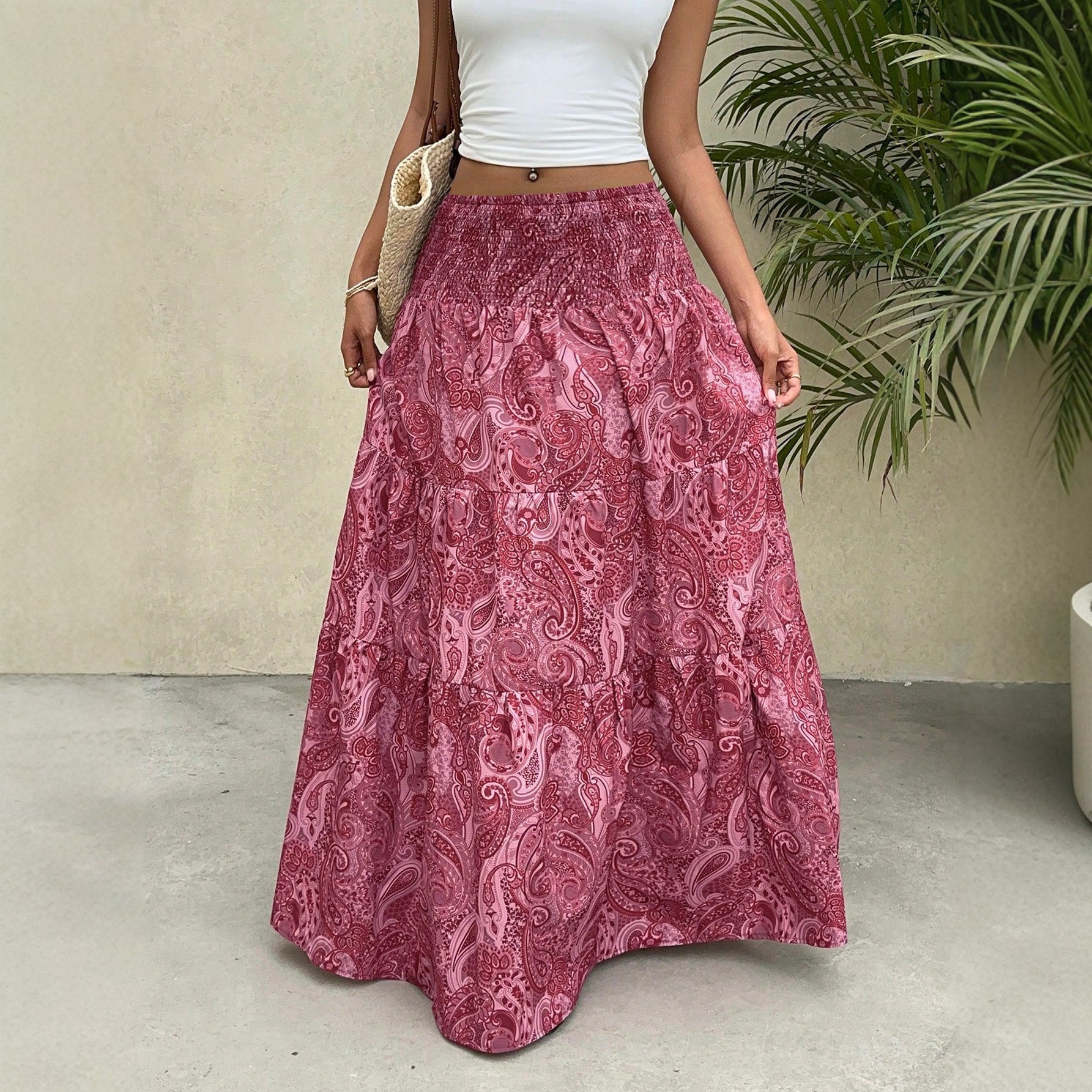 Mid-length Elegant Waist-cinching Skirt For Women