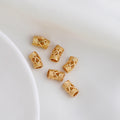 14K Gold-plated Color Retention Hollow W Elbow Spacer Beads