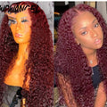 Foreign Trade Europe and the United States New Fluffy Corn Hot Small Volume Aliexpress Middle Point Long Curly Hair Wine Red Hair Fiber Headgear Wig
