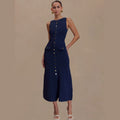 Knitted Elegant Sleeveless Dress For Women