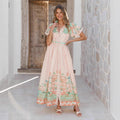 Loose, Casual Mid-length Dress With A Belted Waist