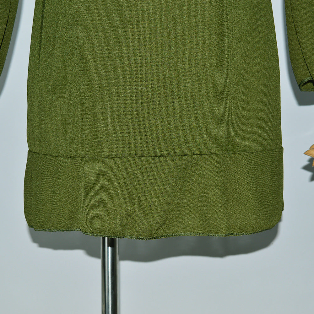 Off-Shoulder Lace-Up Sweater Dress For Women