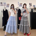Fresh And Sweet Blue Plaid Cake Skirt