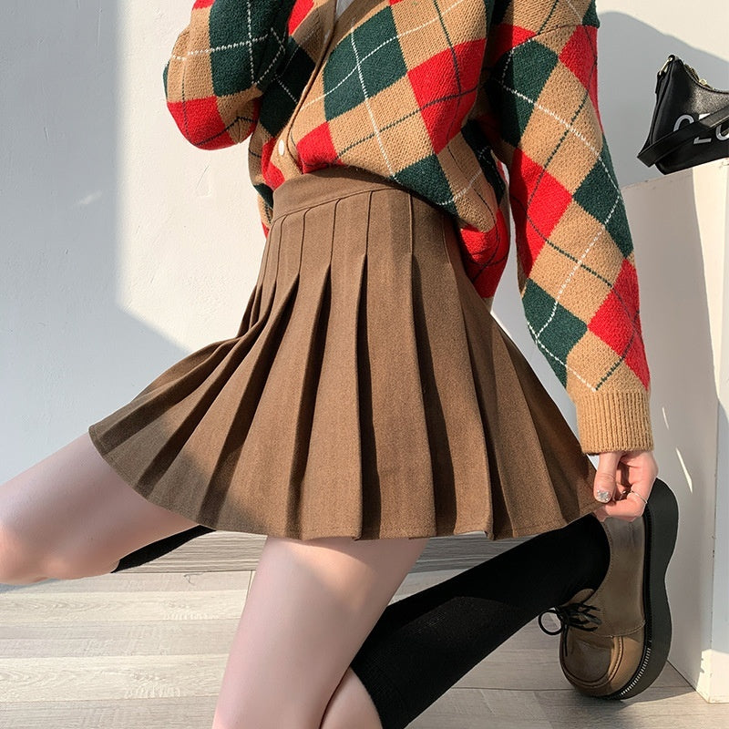 High-waisted, Slimming Preppy A-line Skirt For Women