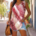 Women's Summer Casual V-Neck Printed Sleeveless Top