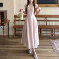 Women's Retro Slim-fit V-neck Short-sleeve Dress