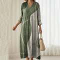 Plus-size V-neck Casual Long-sleeve Dress