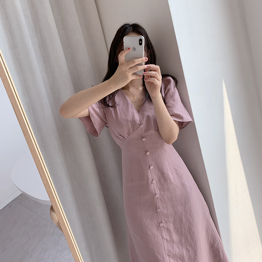 Lantern-sleeve Elegant Casual Dress For Women