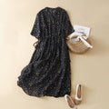 Mid-length Printed Loose-fit Retro Artistic Casual Dress