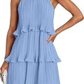 Pullover Tiered Ruffled Hem Sleeveless Dress