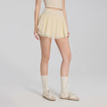 Summer Elastic Waist Sheer Panel Pocket Yoga Skirt