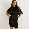Womens Sleeveless Bodycon Dress With Mesh Paneling