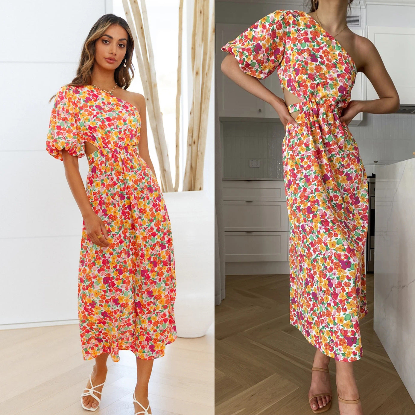 New Spring Summer Sexy Off-Shoulder Dress From Europe And America