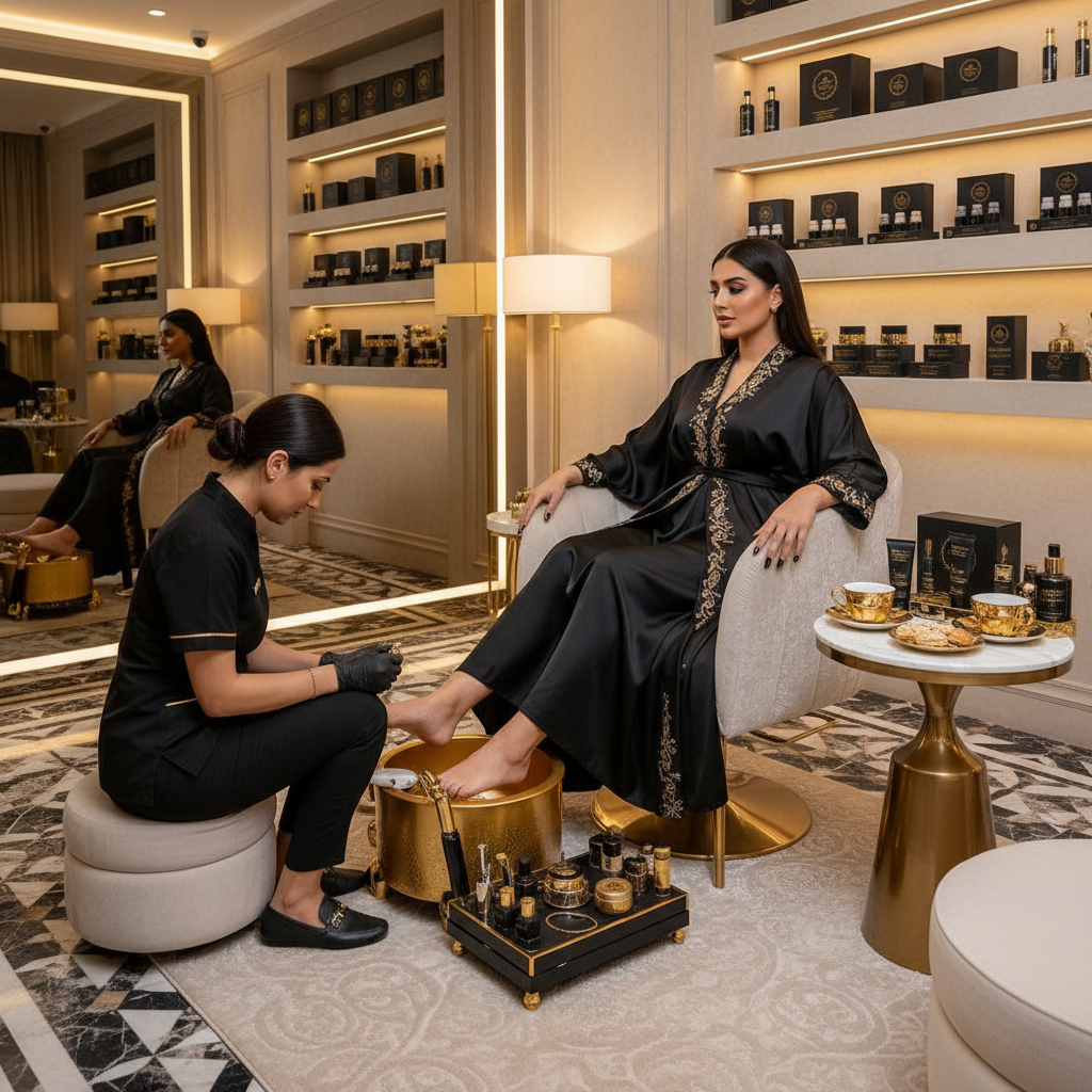 Ladies Manicure & Pedicure Home Salon Service Dubai